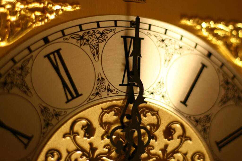 Inherited Grandmother Clock closeup shot