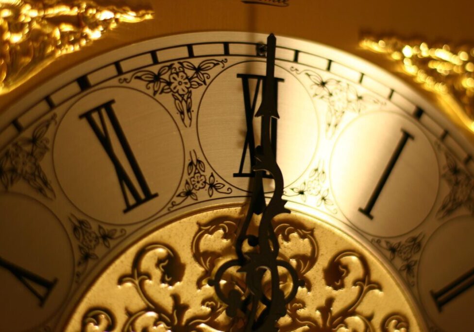 Inherited Grandmother Clock closeup shot